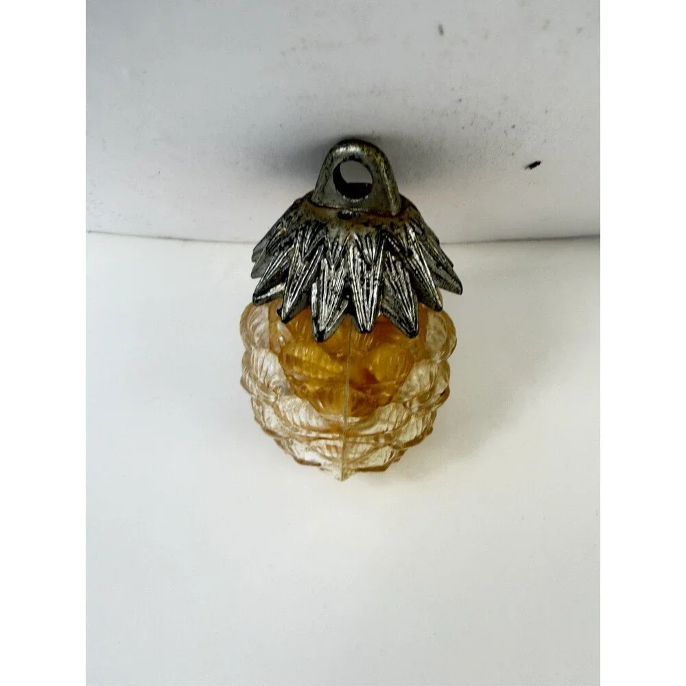 Vintage Pine Cone Hanging Fragrance Holder Refillable Metal Cap 1960s Ornament